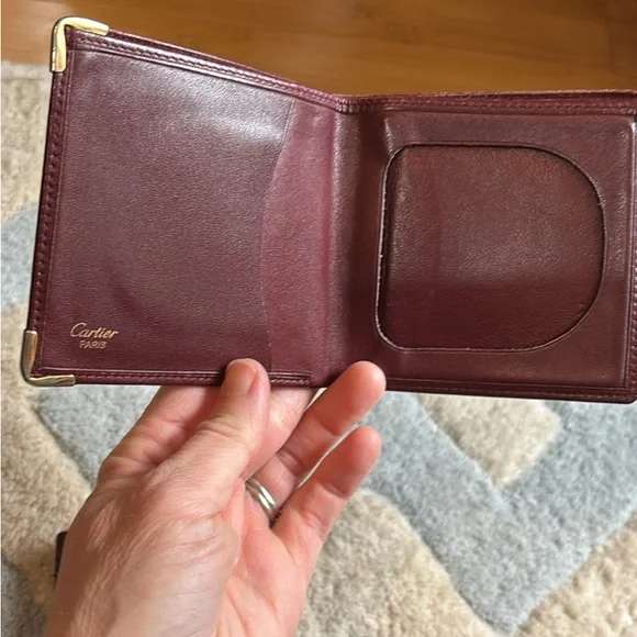 Cartier Burgundy Leather Billfold - Picture 1 of 7